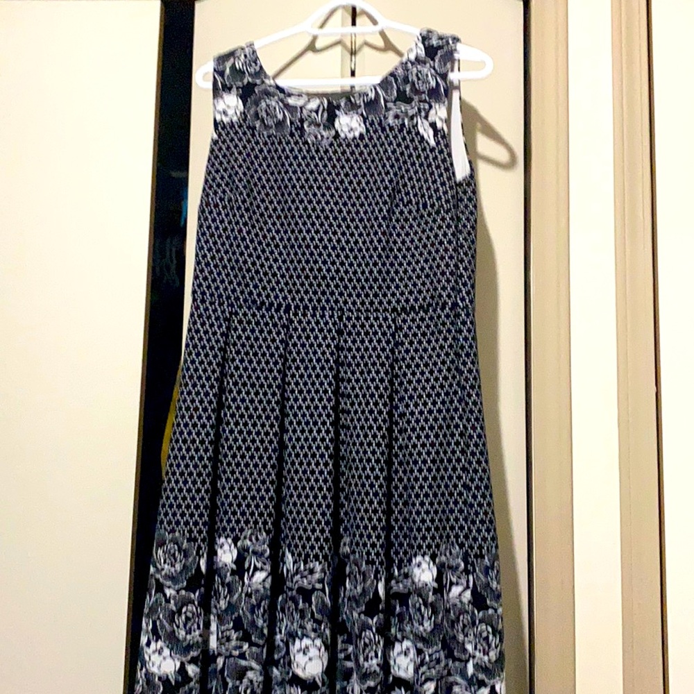 Sears black and floral pattern dress (size 10)